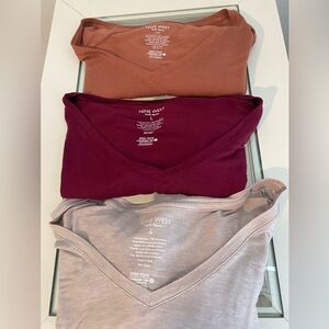 Nine West V-Neck Tee Set - Rust, Burgundy, Mauve